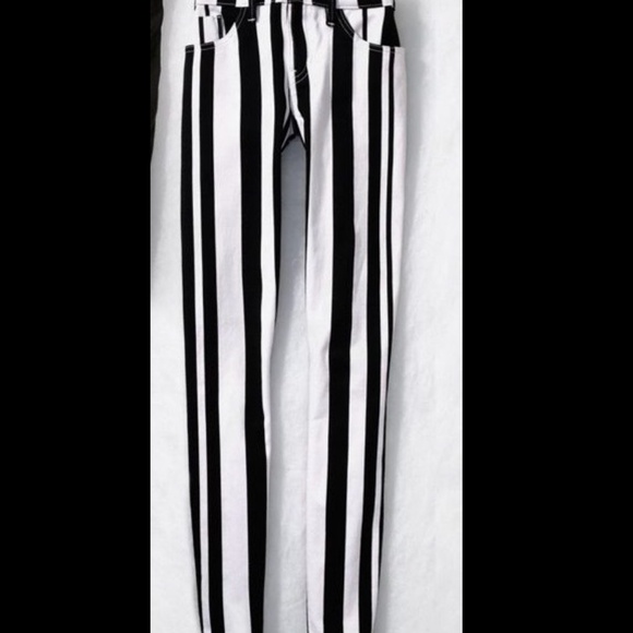 Guess Denim - Vintage Guess Jeans Brittney Black & White Vogue Ergeant Stripe Women’s Sz 29